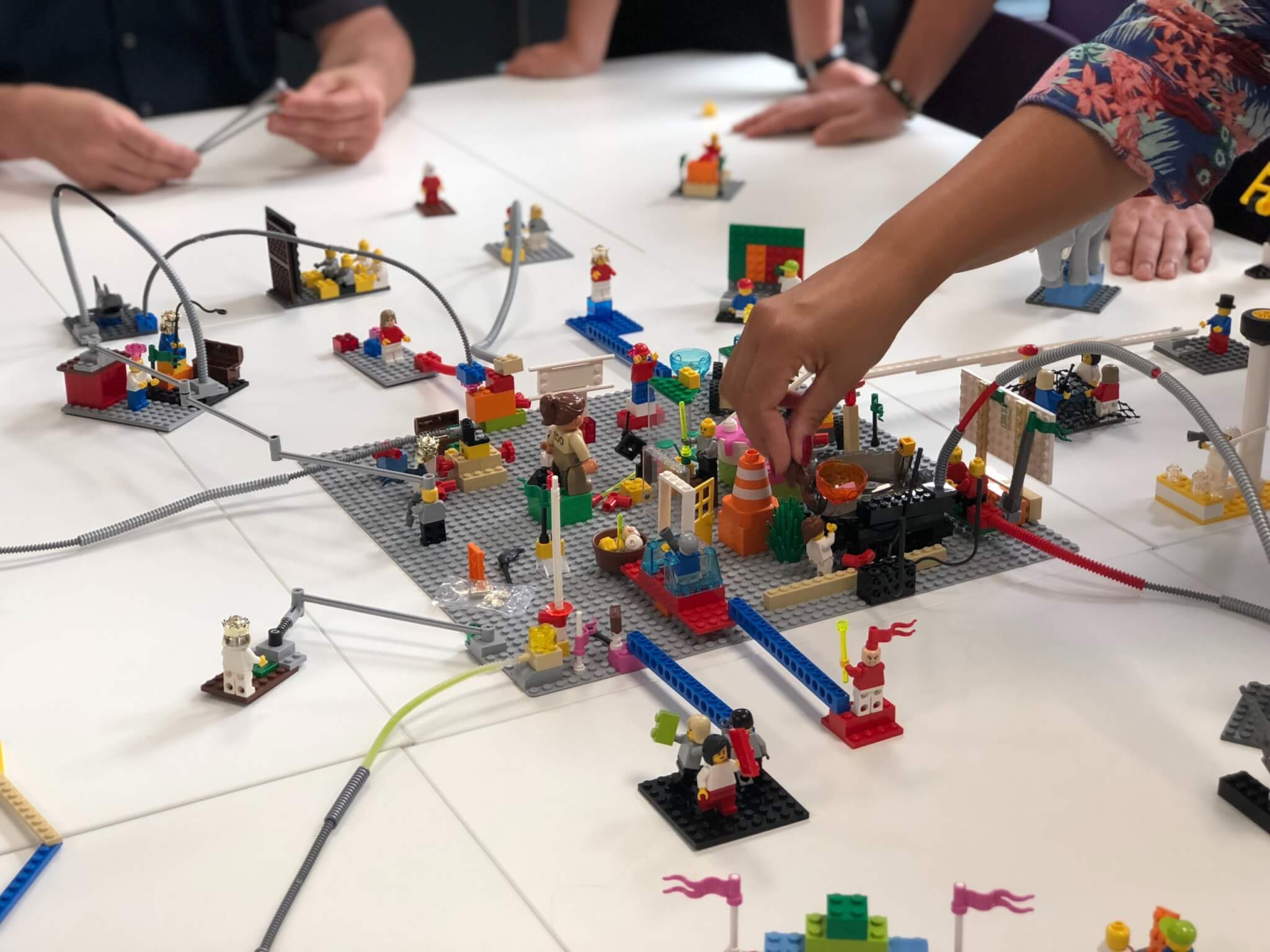 Lego city toys on table