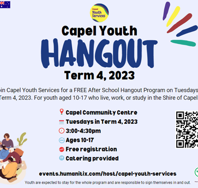Capel Youth Services Hangout – Term 4, 2023