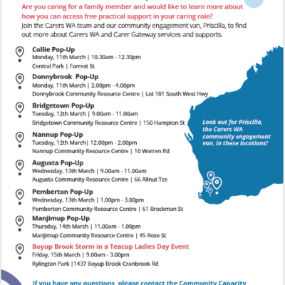 Carers WA Pop-Up Road Trip (Various Locations)